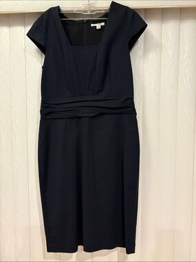Banana Republic Black Square-Neck Cap-Sleeve Sheath Dress